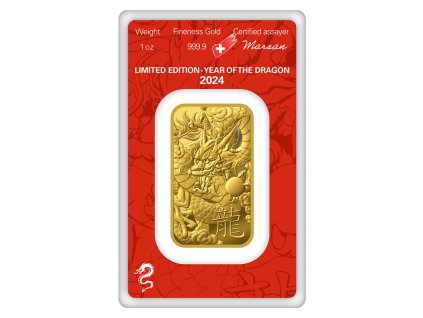Argor Heraeus Limited edition - Rok draka 2024 investiční zlatý slitek 1 oz