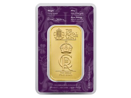 The Royal Mint - Oslava nástupu Karla III. na trůn Investiční zlatý slitek 1 oz