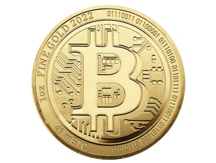 Zlatá investiční mince Bitcoin 1 Oz
