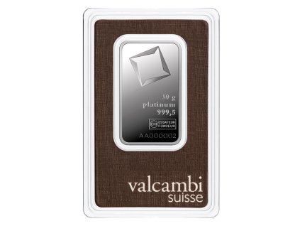 Valcambi platinový slitek 50g