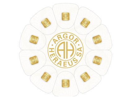 10 x 1g gold bars goldseed argor heraeus 1