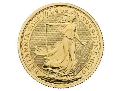 Zlatá investiční mince Britannia Karel III. 1/4 Oz 2025