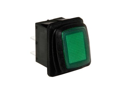 Spínač so zeleným indikátorom, vodotesný 10A 12/24V