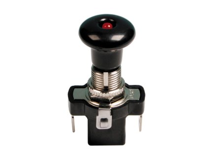Spínač 12V 10A push-pull červený
