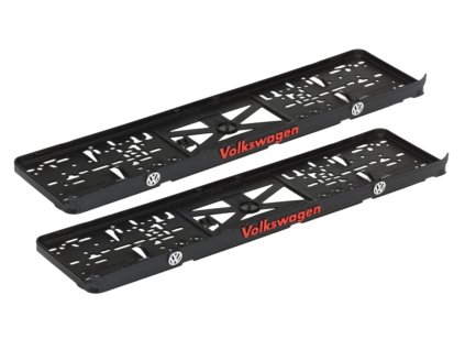 Držiak pod ŠPZ 3D Volkswagen červený malé písmo