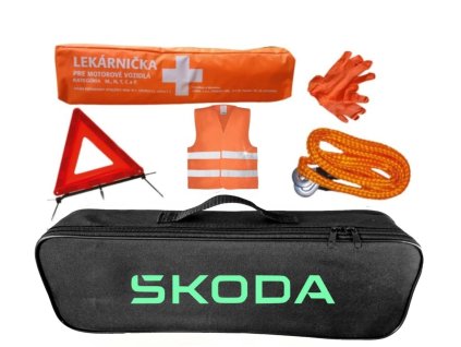 Taška povinnej výbavy s náplňou Škoda nápis