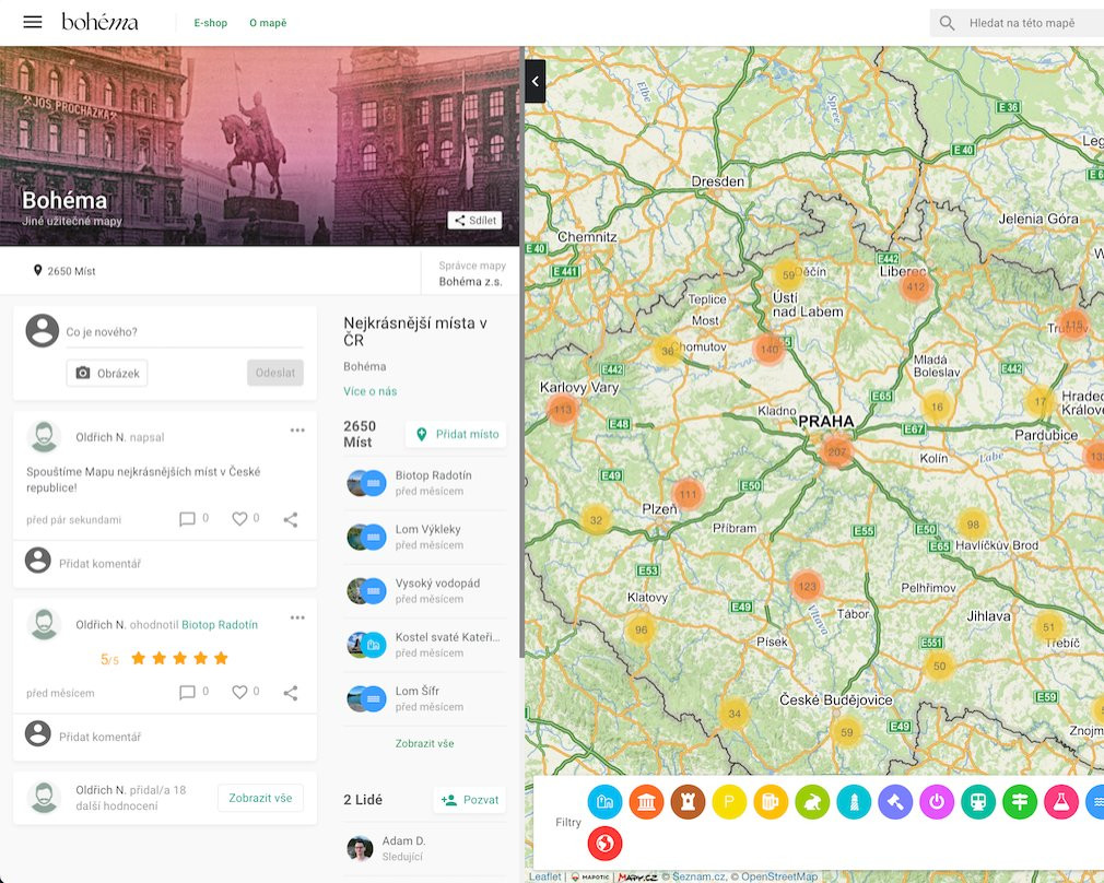 Mapa nejkrásnějších míst