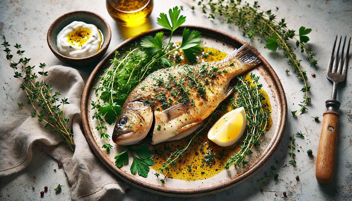 Kapr na čerstvých bylinkách