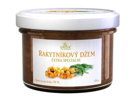 Rakytníkový džem extra Speciální – 220 g  70 % ovocné složky
