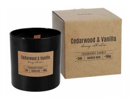 Vonná svíčka Cedarwood & Vanilla s dřevěným knotem, 190 g