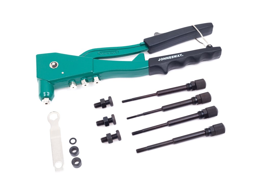 Nýtovací kleště na trhací nýty 2.4,3.2, 4, 4.8 mm a maticové nýty M3-M6 JONNESWAY V1102 01