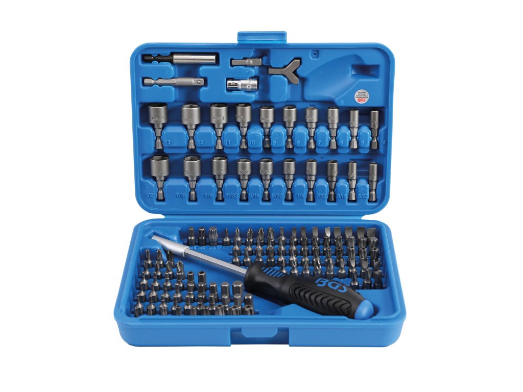 Bity a hlavice 1/4", sada 122 dílů - BGS 20100 01