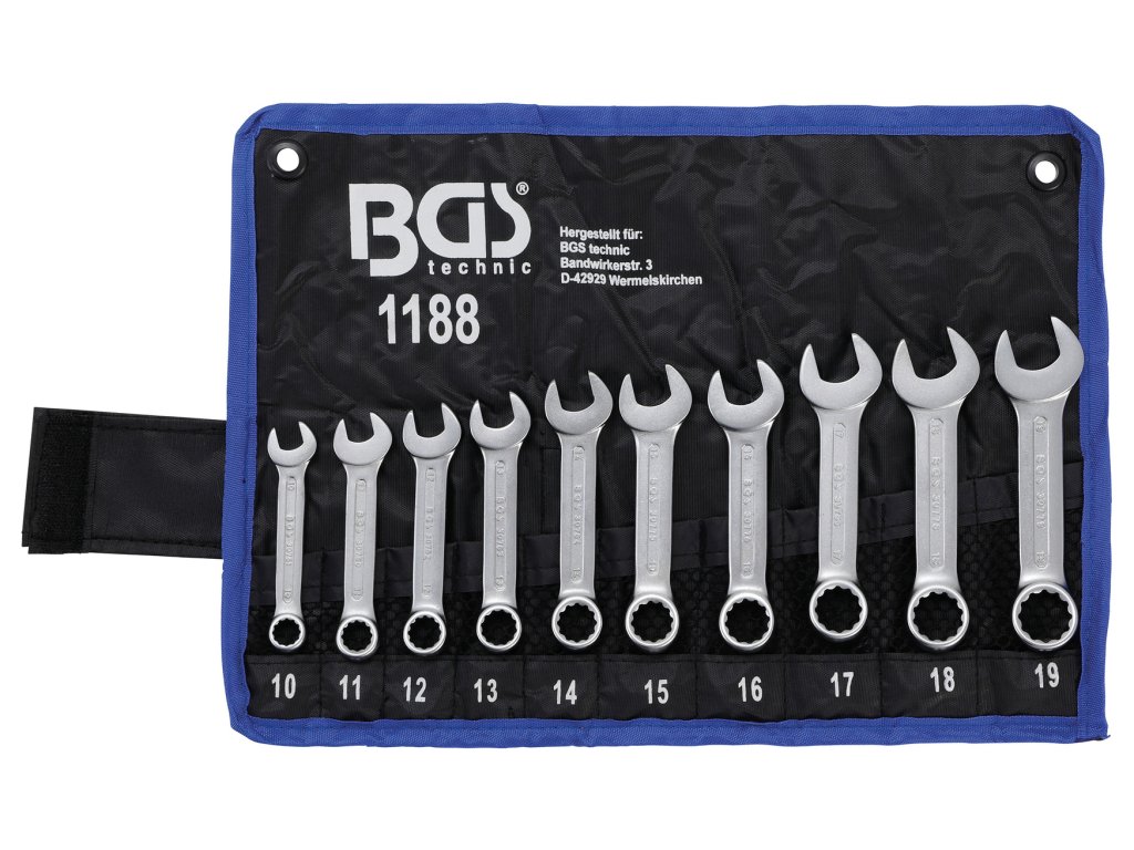 Sada očkoplochých klíčů, extra krátké 10ks - BGS 1188 01