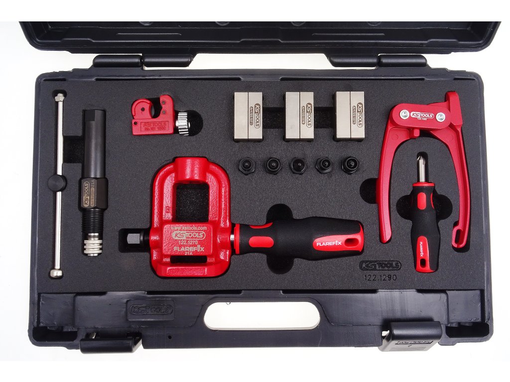 Pertlovací sada pro úpravu konců brzdových trubek - KS TOOLS 122.1290 01