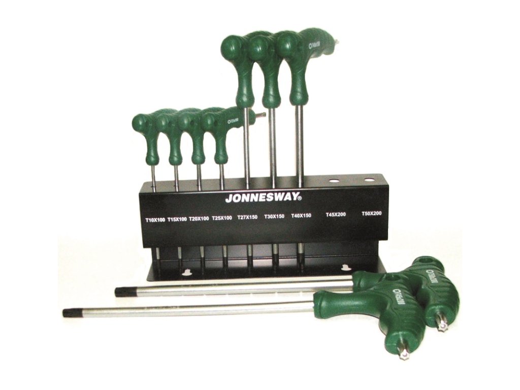 Sada 9 zástrčných klíčů Torx s otvorem a T rukojetí - JONNESWAY H10MT09S