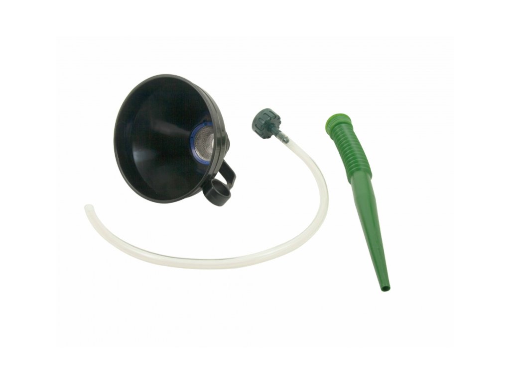 Trychtýř, průměr 170 mm, vnitřní sítko, ohebná výlevka, adaptér - JONNESWAY AE300225 01