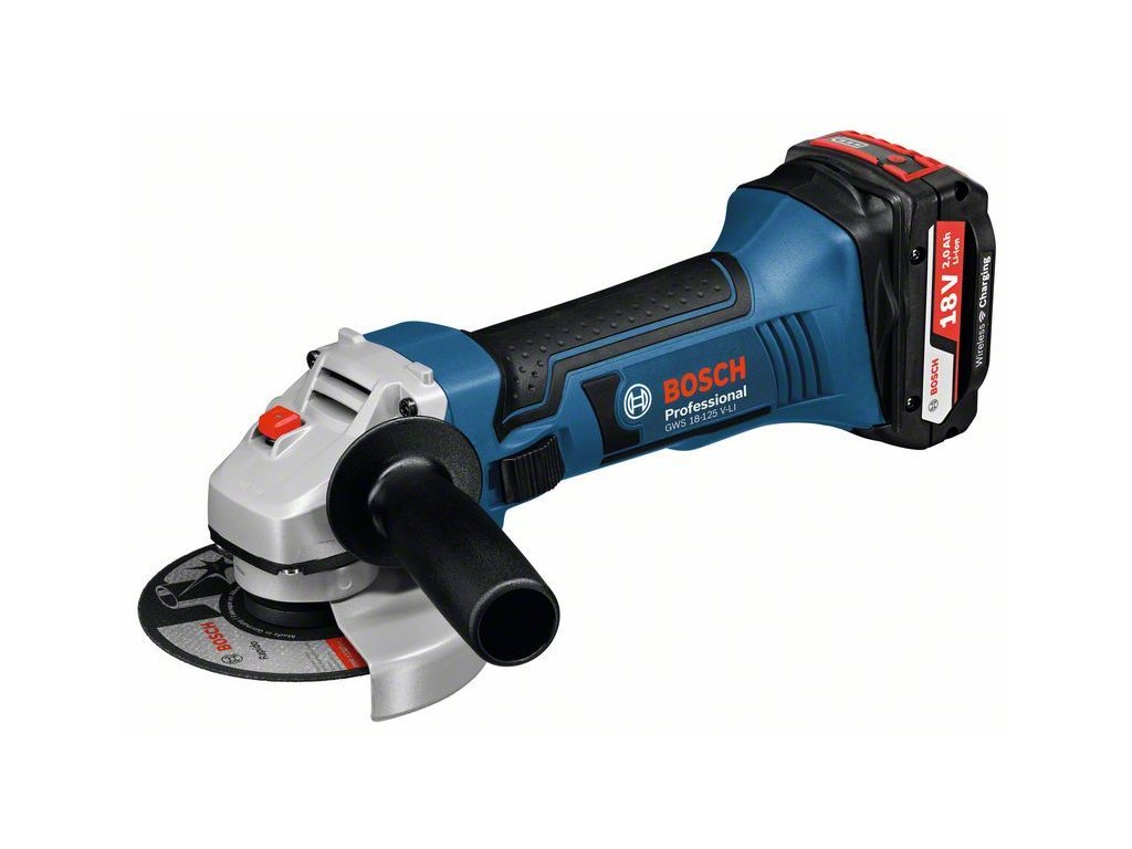Aku úhlová bruska Bosch GWS 18-125 V-LI Professional, 2x5,0Ah, L-Boxx - 060193A30l 1