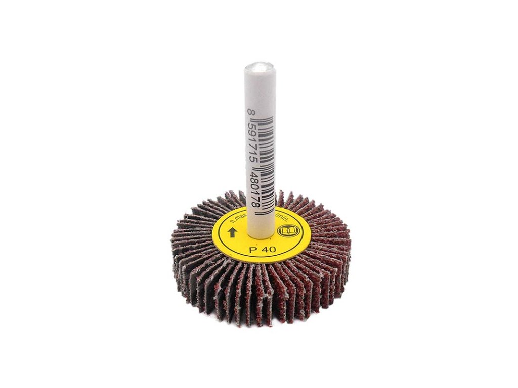 Kotouč brusný lamelový, na stopce, P80, 40 x 10 x 6 mm