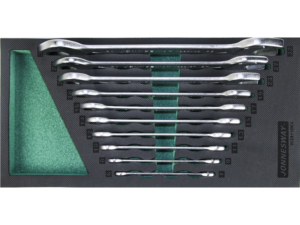 Modul - klíče ploché otevřené, 6x7 - 30x32 mm, sada 10 ks - JONNESWAY W25110KV