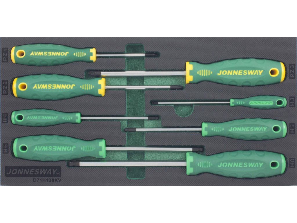 Modul - šroubováky křížové a Imbus s kuličkou, sada 8 ks - JONNESWAY D71H108KV