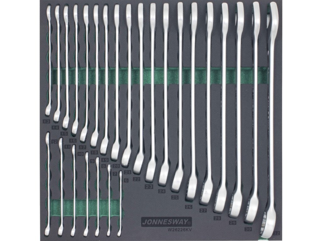 Modul pěnový - klíče očkoploché 6 - 32 mm, velká sada ks - JONNESWAY W26226KV