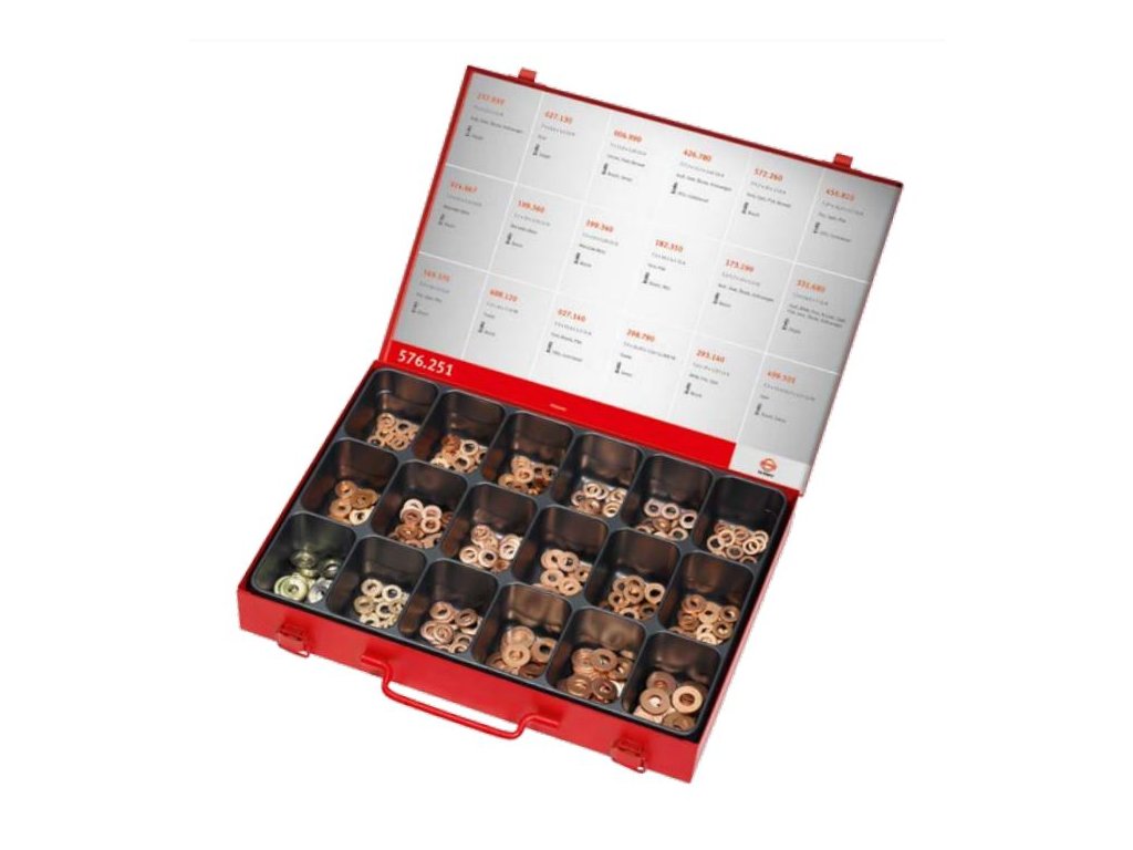 Těsnění pod vstřikovače diesel common rail, sada v kufříku