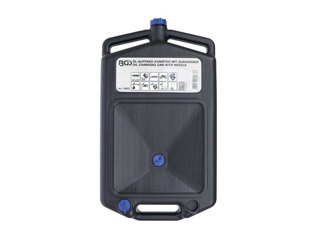 Nádoba na vypouštění oleje, 8 litrů, uzavíratelná s hubicí - BGS 9982 01