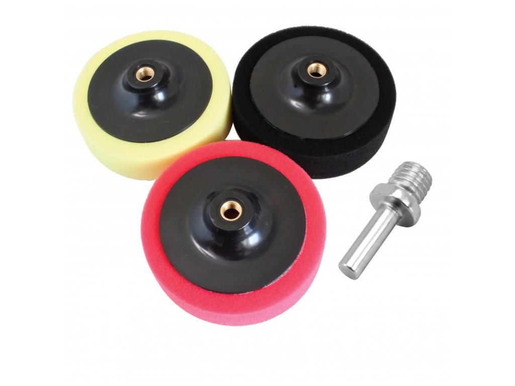 Lešticí kotouče 150 mm, uchycení na vrtačku M14x2, sada 4 díly - SATRA 2