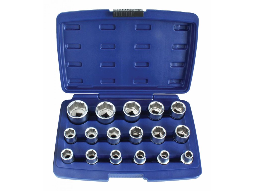 Nástrčné hlavice 1/2'', 6hranné, 10-32 mm, sada 17 ks - ASTA A-AS527 1