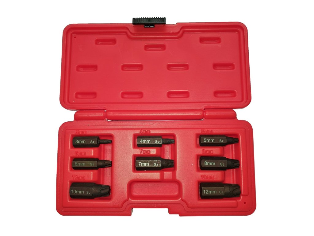 Sada bitů na poškozené šrouby torx a imbus, 8 ks - JONNESWAY