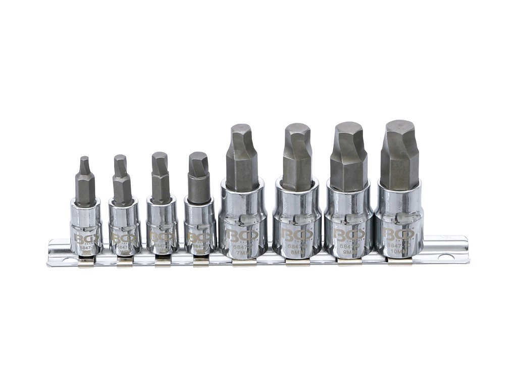 Bitové nástavce 1/4" a 3/8" na poškozené šrouby Imbus 3-10 mm, na liště - BGS 6847