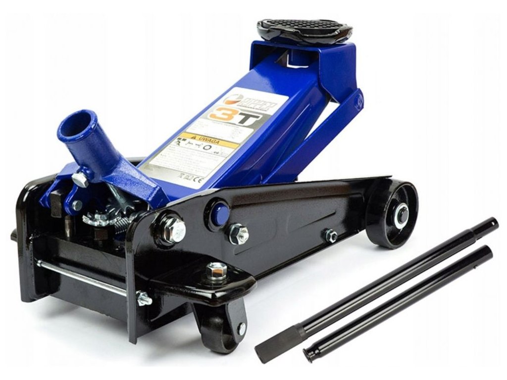 Hydraulický pojízdný zvedák, 3t, rozsah zdvihu 125-460 mm