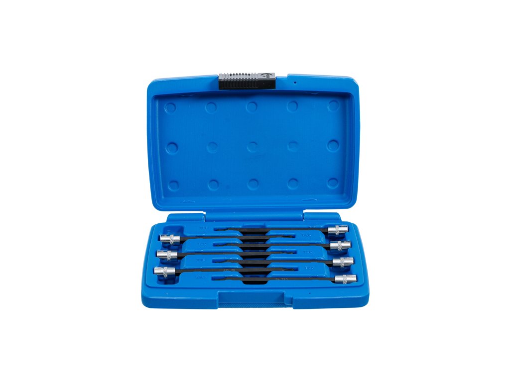 Zástrčné hlavice TORX s kuličkou 1-4, T10-T40, prodloužené 130 mm, sada 7 dílů - BGS 8618