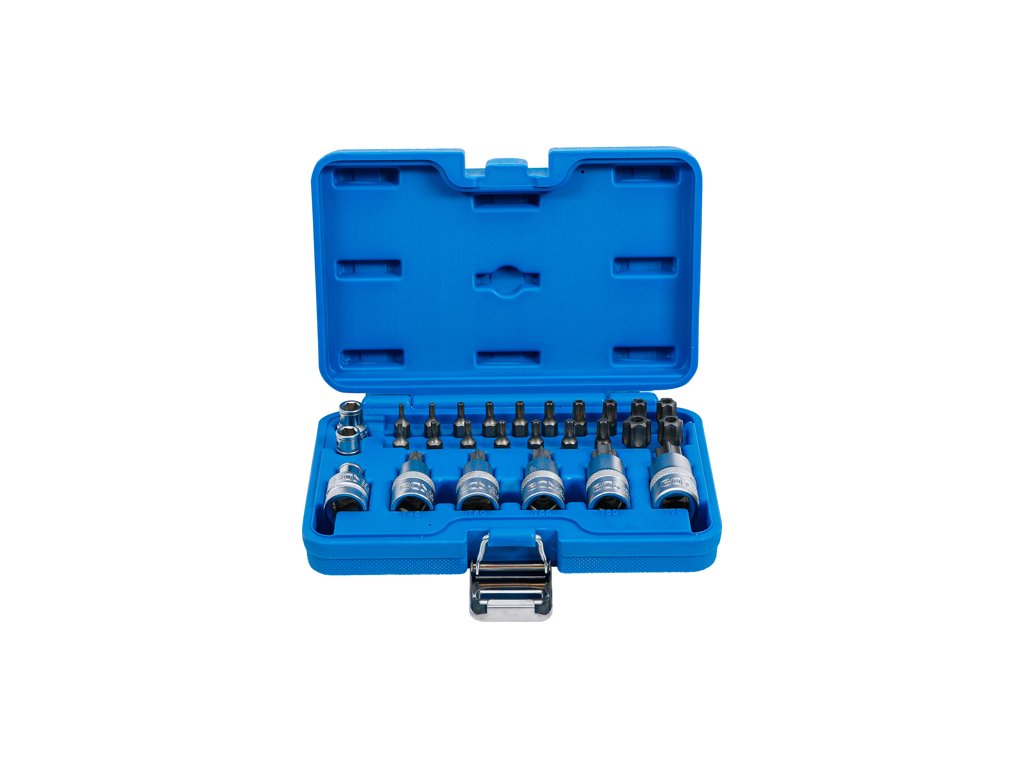 Zástrčné hlavice a bity TORX 1-2, T10-T70, sada 27 dílů - BGS 5101