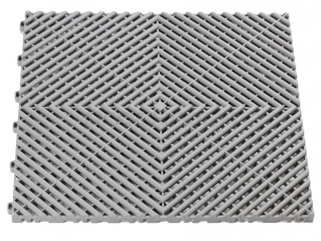 Plastová dlaždice, perforovaná, modulární, 40 x 40 x 1,8 cm, šedá barva - Procarosa