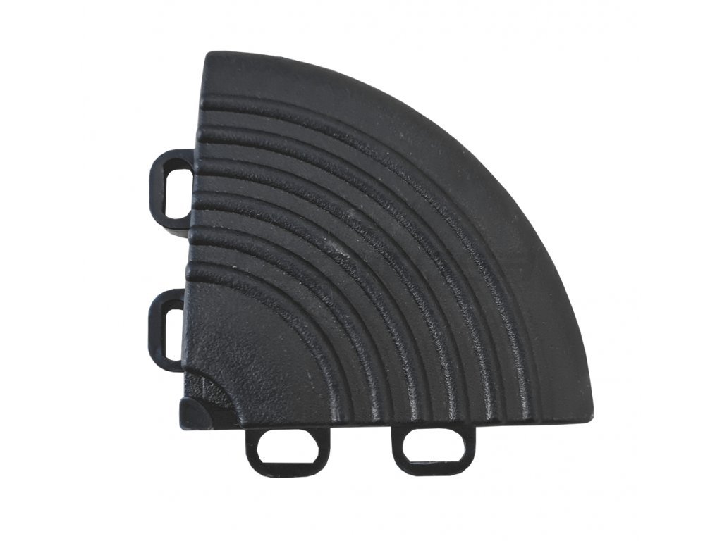 Plastový rohový nájezd k modulárním dlaždicím, 6,5 x 6,5 x 1,8 cm, černá barva - Procarosa