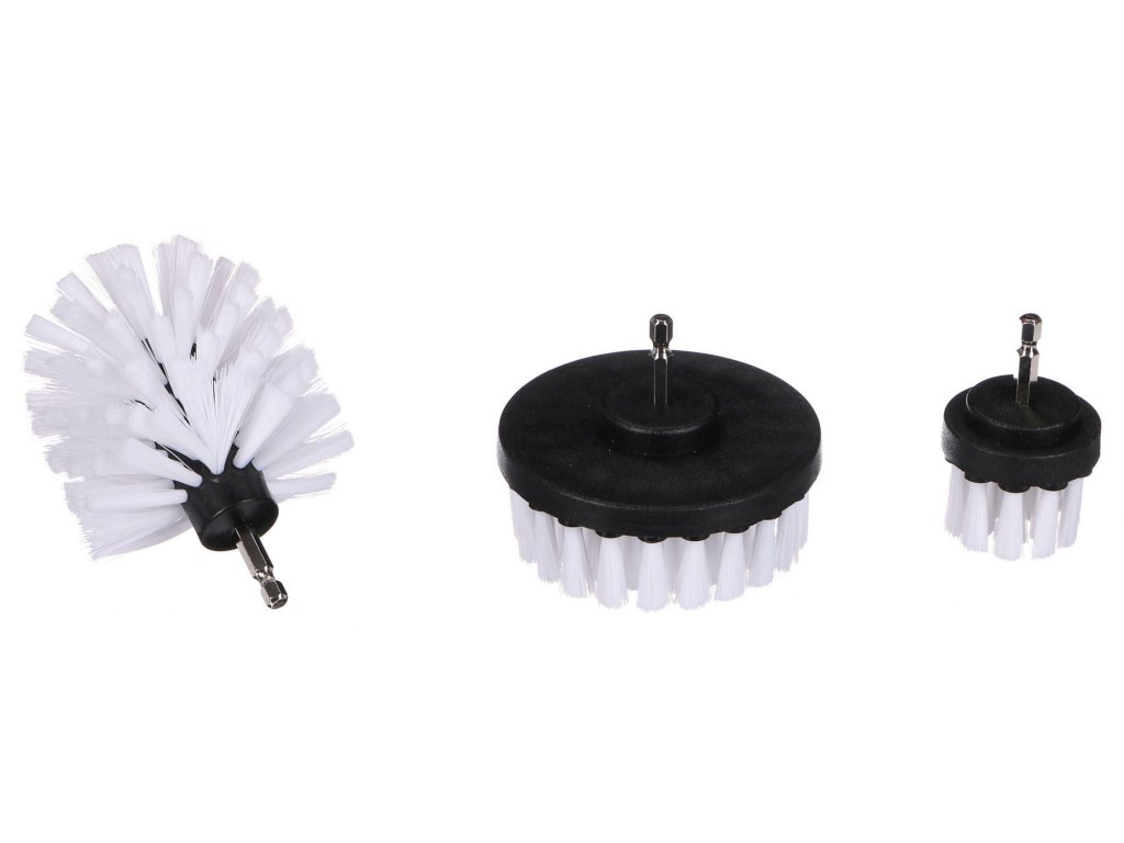 Sada měkkých kartáčů na vrtačku pro čištění auta, 3 ks - SIXTOL