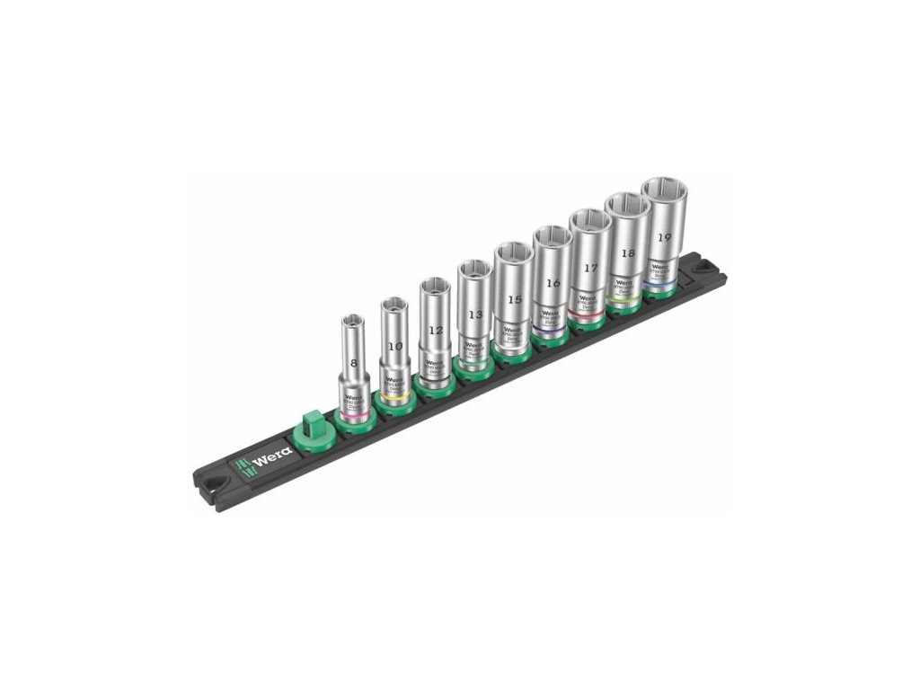 Wera 005440 Magnetická lišta B Deep 1 se sadou prodloužených nástrčných hlavic 8 ÷ 19 mm t