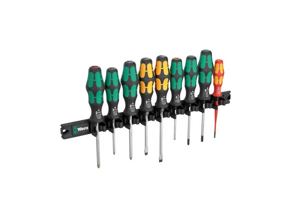 Wera 051012 Šroubováky Kraftform SL, PH, PZ, TORX na magnetické liště, 9650 (Sada 9 dílů)