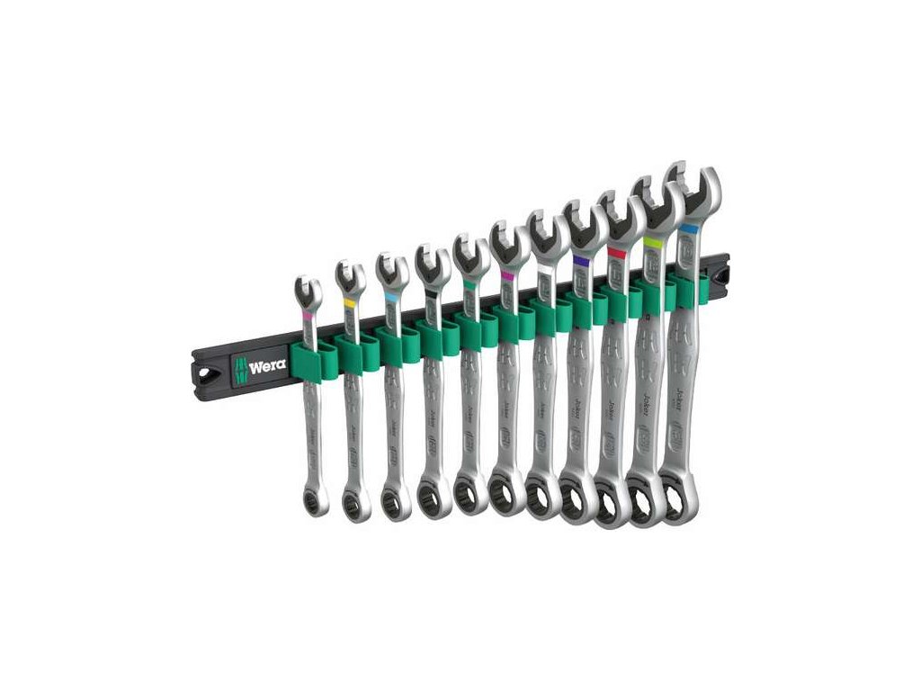 Wera 020014 Očkoploché ráčnové klíče 8 ÷ 19 mm 6000 Joker 1 na magnetické liště, 9630 (Sad
