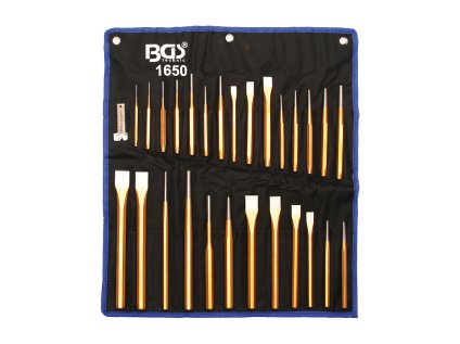 Sekáče, vyražeče, důlčíky, sada 28 dílů- BGS 1650 01