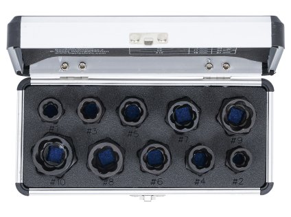 Hlavice 3/8” na poškozené šrouby, velikosti 9-19 mm, sada 10 ks - BGS 20210 01