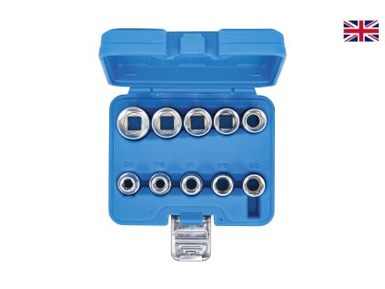 Hlavice 1/2” nástrčné, palcové vel. 3/8” až 15/16”, sada 10 ks - BGS 2434 01