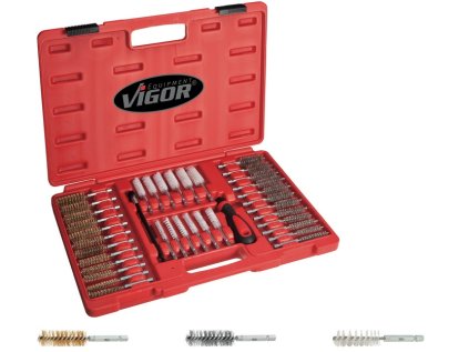 38-dílná sada ocelových/nylonových kartáčků - VIGOR V1921 99