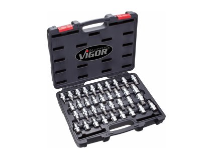 Sada zástrčných hlavic 36ks IMBUS, TORX, XZN, RIBE - VIGOR V2496 01