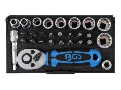 Gola sada 1/4"; 28 dílů - BGS 2143 01