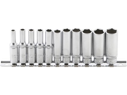 Hlavice nástrčné 1/4" 4,0-13,0 mm, prodloužené, na kolejnici - BGS2221