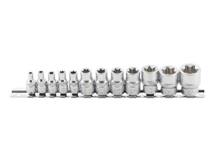 Hlavice 1/4” a 3/8” nástrčné, vnější E-TORX, vel. E4-E20, sada 12 ks - BGS 2038 01