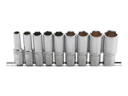 Hlavice nástrčné 1/2” 6hranné, 10-24 mm, prodloužené, sada 9 ks - BGS 2223 01
