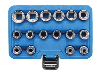 Hlavice 12-hranné nástrčné 1/2" 8,0-24,0 mm, 16 dílů - BGS 2226 01